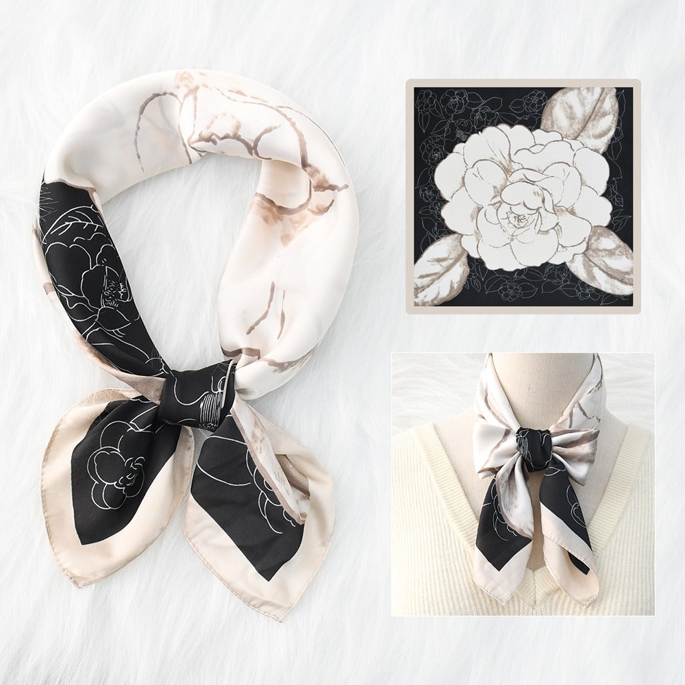 Silk Scarf Women's Sunscreen Beach Imitation Silk Versatile Silk Scarf Neckband - Korvel