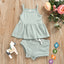 Organic Cotton Baby Girls Summer Outfit Set - Tops & Shorts