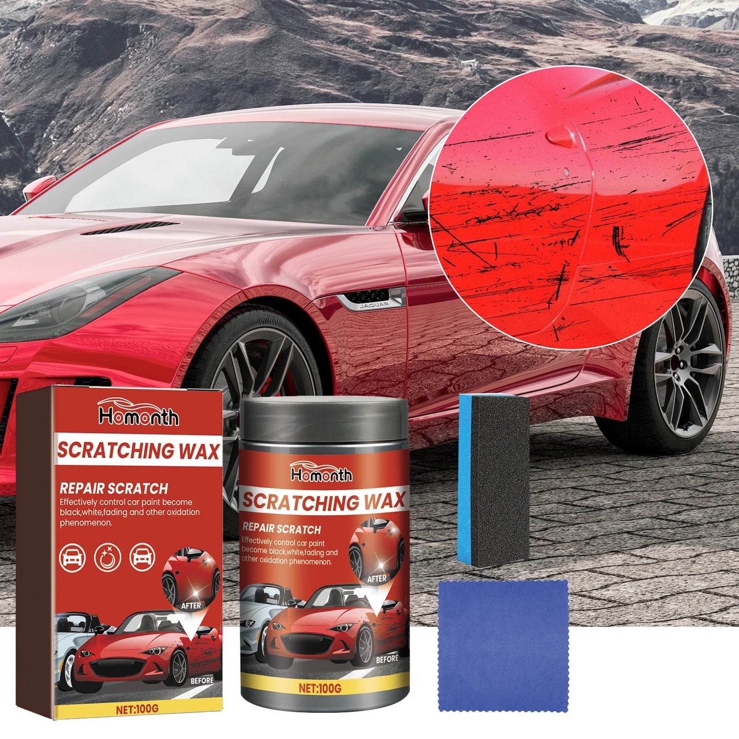 Car Paint Scratch Remover, Car Paint Scratch Repair Cleaning Cloth Scratch Maintenance Agent - Korvel