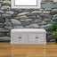 TREXM storage table with 4 doors and adjustable shelves and detachable cushioned shoe stand(Gray Wash) - Korvel