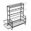 4-Tier Metal Storage Rack with Rolling Wheels and Hooks