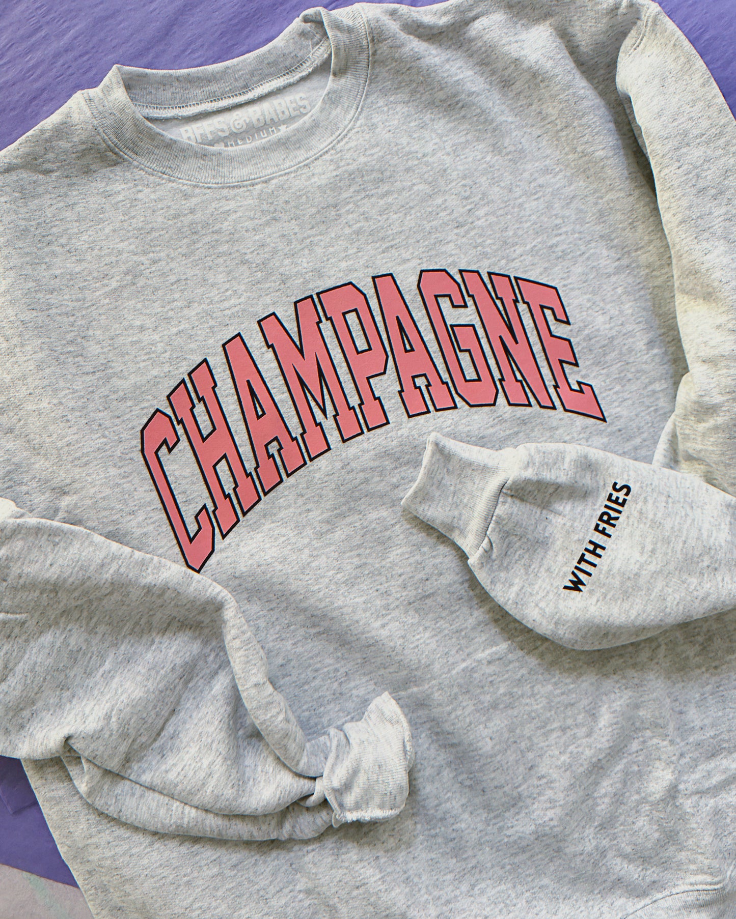 Sweatshirt Champagne avec Poignet Personnalisable