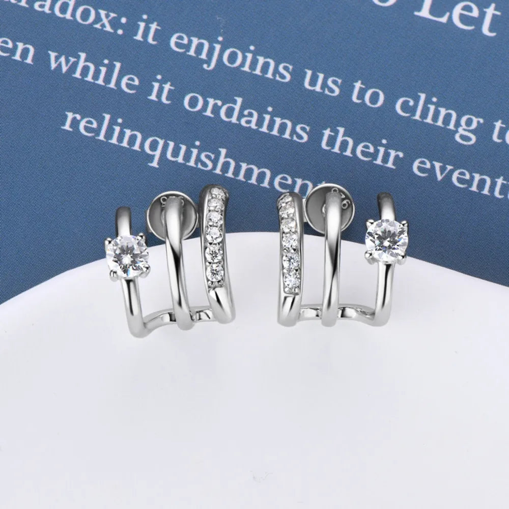 Moissanite 925 Sterling Silver Earrings - Korvel