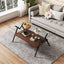 Rectangle Coffee Table with Tempered Glass top and Black Metal Legs, Modern Table for Living Room , Transparent Glass - Korvel