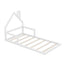 Cama de Madera de Tamaño Twin con Cabecera en Forma de Casa - Blanca