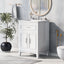 24" Bathroom Vanity with Sink, Bathroom Vanity Cabinet with One Flip Drawer and Doors, Solid Wood and MDF, White - Korvel