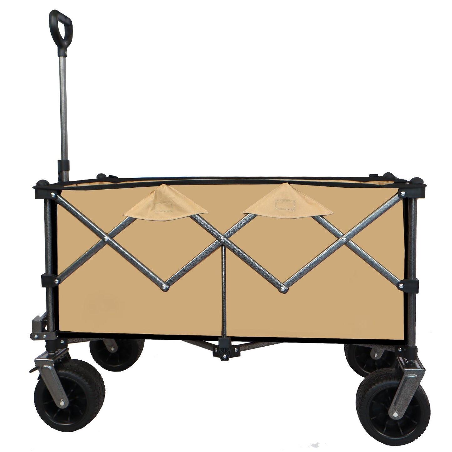 Collapsible Folding Wagon Push Pull Foldable Beach Wagon Cart - Korvel