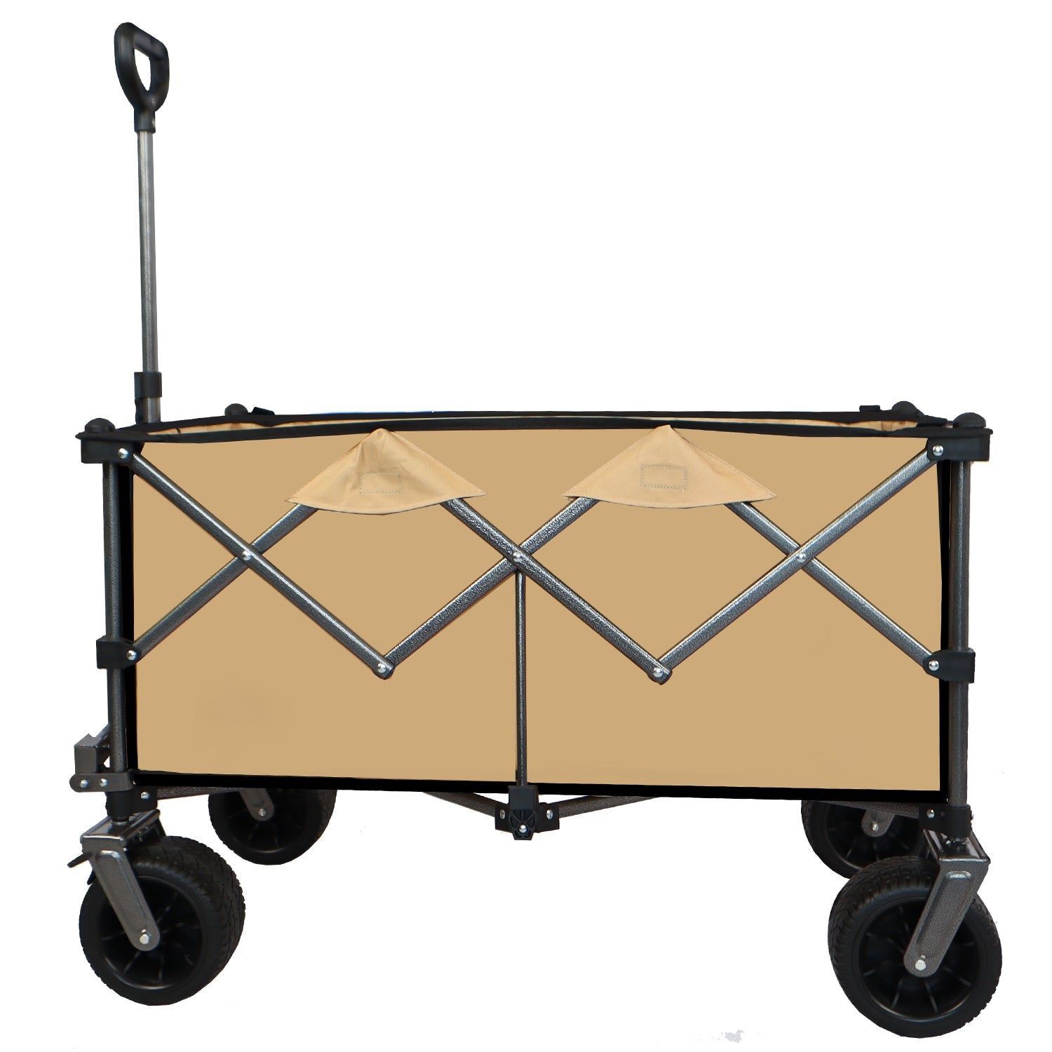 Collapsible Folding Wagon Push Pull Foldable Beach Wagon Cart - Korvel