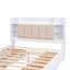 Wood Queen Size Platform Bed with Storage Headboard  Shelves and 4 Drawers  White - Korvel