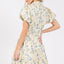 Vestido Mini Elegante de Verano con Ojal Floral y Mangas Abullonadas