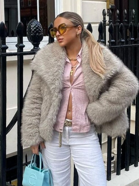 Winter Plush Coat - Stylish Warm Thicken Fluffy Jacket