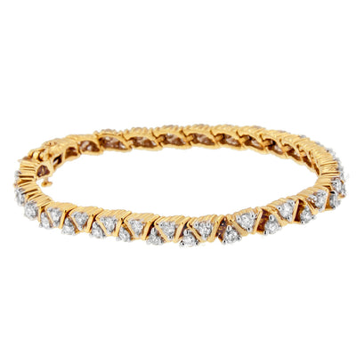 Bracelet en diamant taille ronde en or jaune 14K