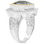 Bague en argent sterling avec améthyste verte de 6,31 carats et diamants blancs