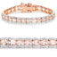 Pulsera de Morganita Genuina Baño de Oro Rosa de 18K en Plata de Ley