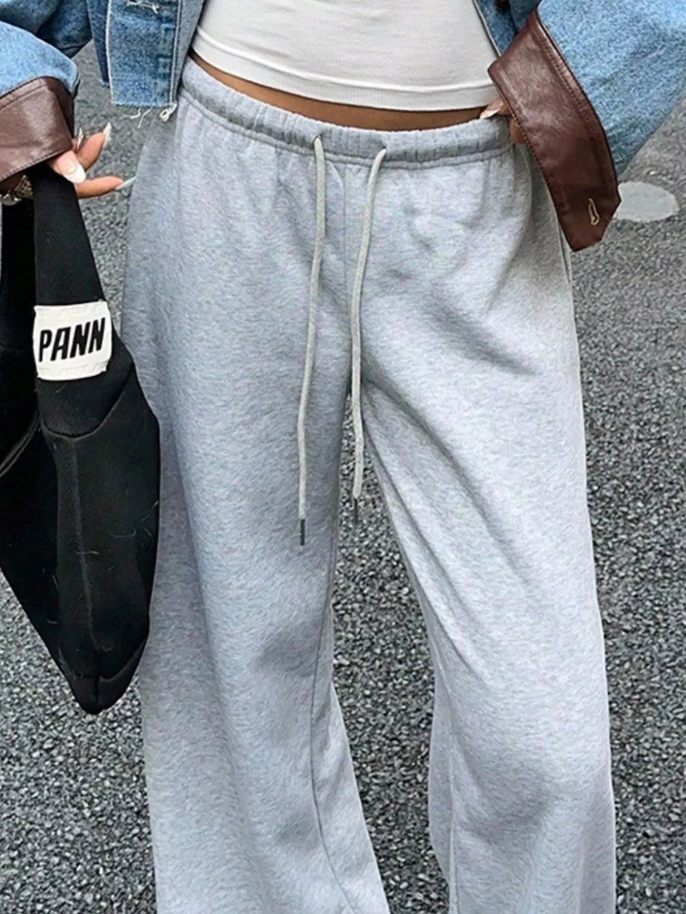 Pantalons de survêtement à taille large avec cordon de serrage
