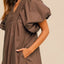 Smocked Puff Sleeve Midi Dress – Elegant and Versatile