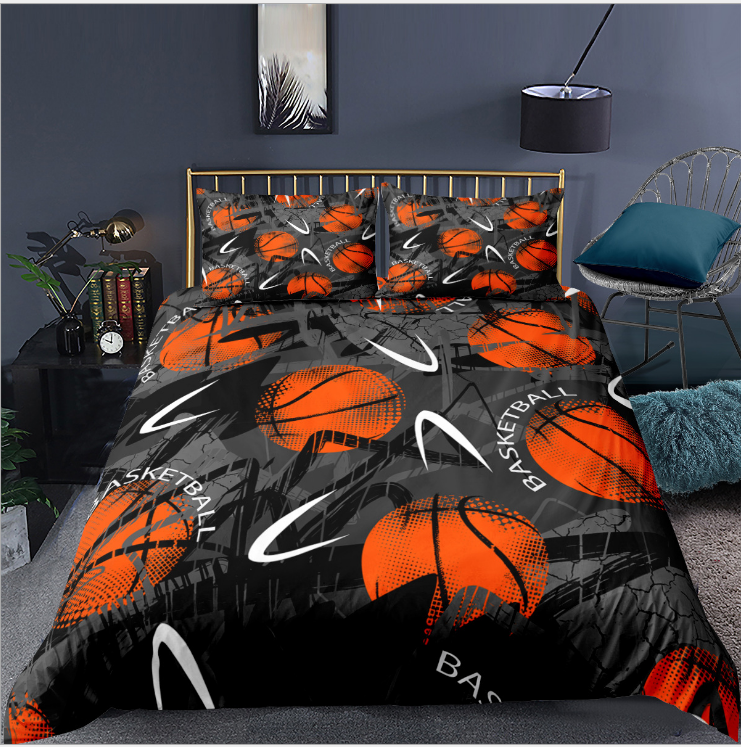 3D digital printing three piece quilt cover for sports basketball and football bedding - Korvel