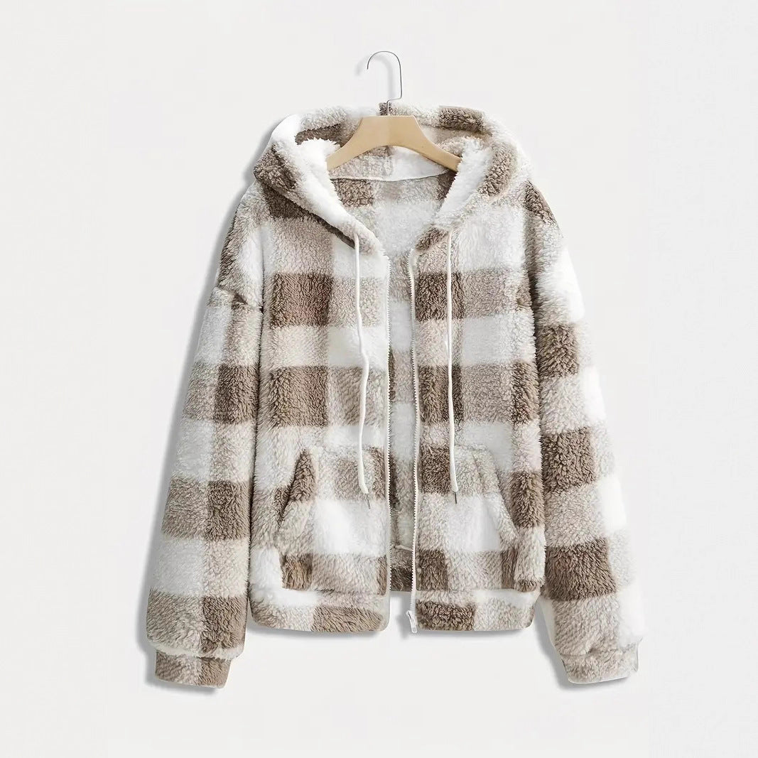 Sudadera de felpa con cremallera casual y elegante de manga larga