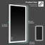 48x24 inch LED bathroom makeup mirror wall mounted adjustable light anti fog touch switch with memory intelligent large bathroom - Korvel