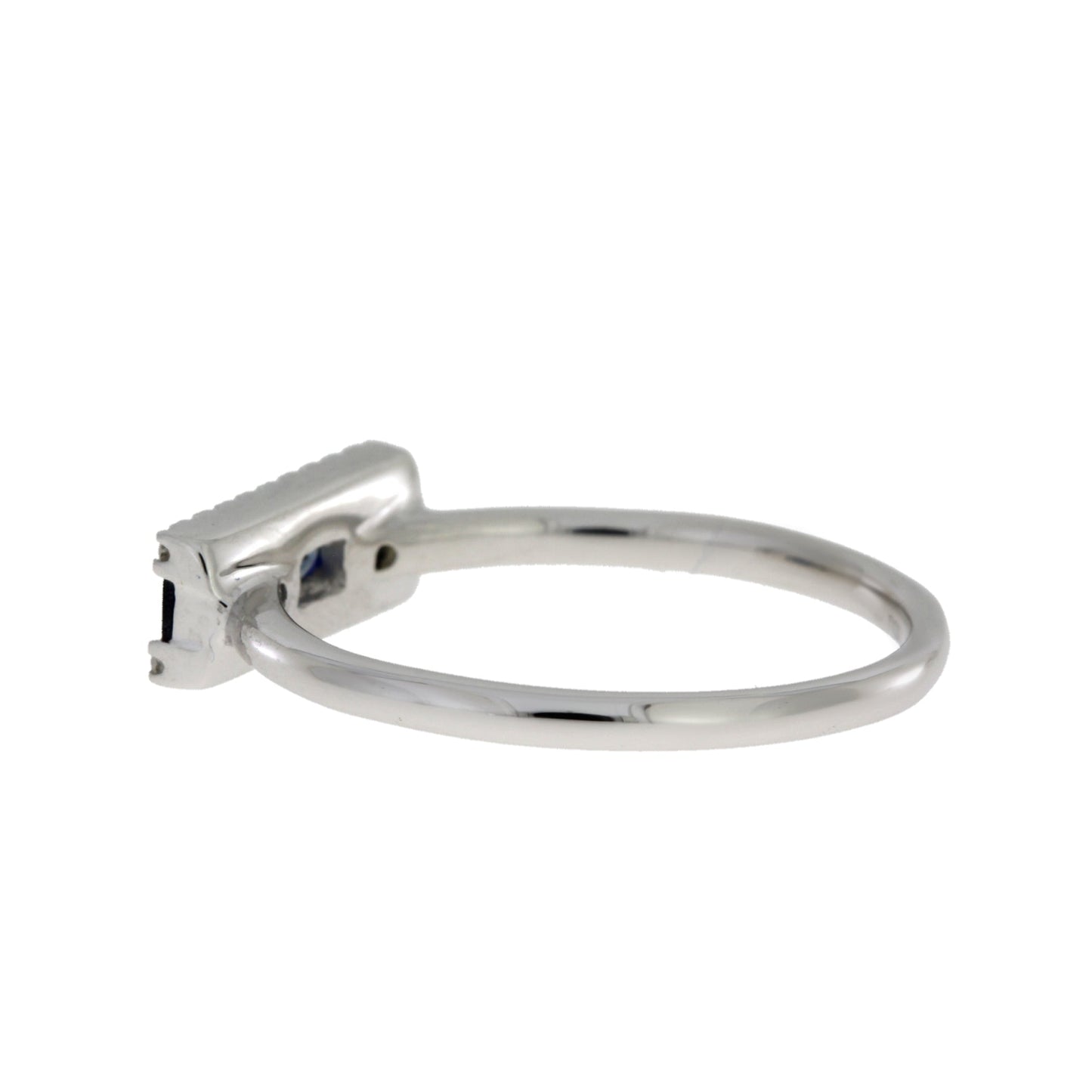 Genuine .63ct Diamond Sapphire Ring in 14KT White Gold