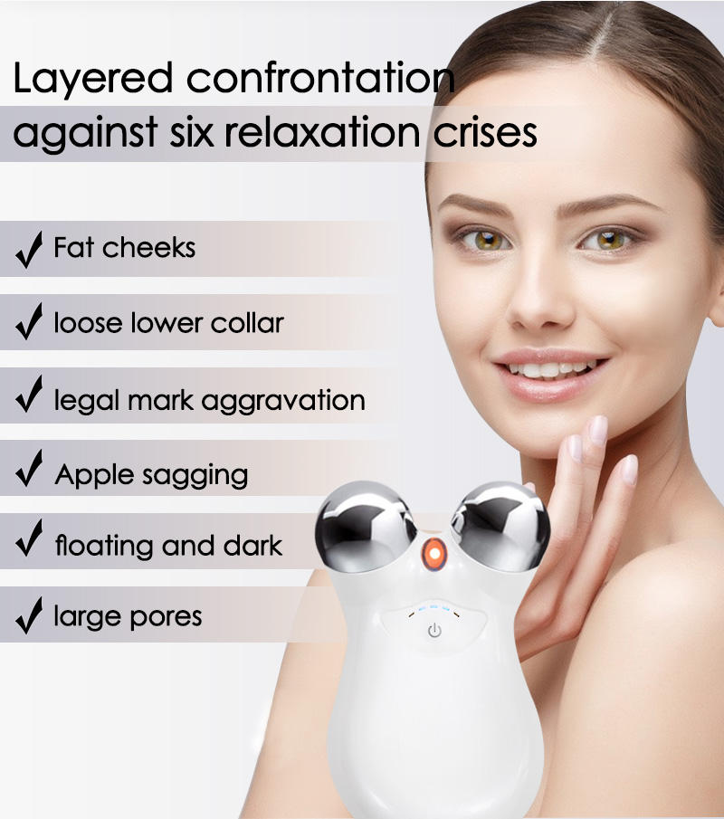 Face Micro Current Household Beauty Instrument Micro Current Second-Generation Beauty Instrument Roller Instrument 3D Lifting And Tightening Facial Beauty Instrument - Korvel