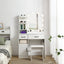 Elegant Lighted Vanity Desk Set with Adjustable Brightness