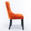 Premium Velvet Upholstered Dining Chair Set - Orange