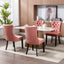High-end Tufted Solid Wood Contemporary Velvet Upholstered Dining Chair with Wood Legs Nailhead Trim 2-Pcs Set Pink - Korvel