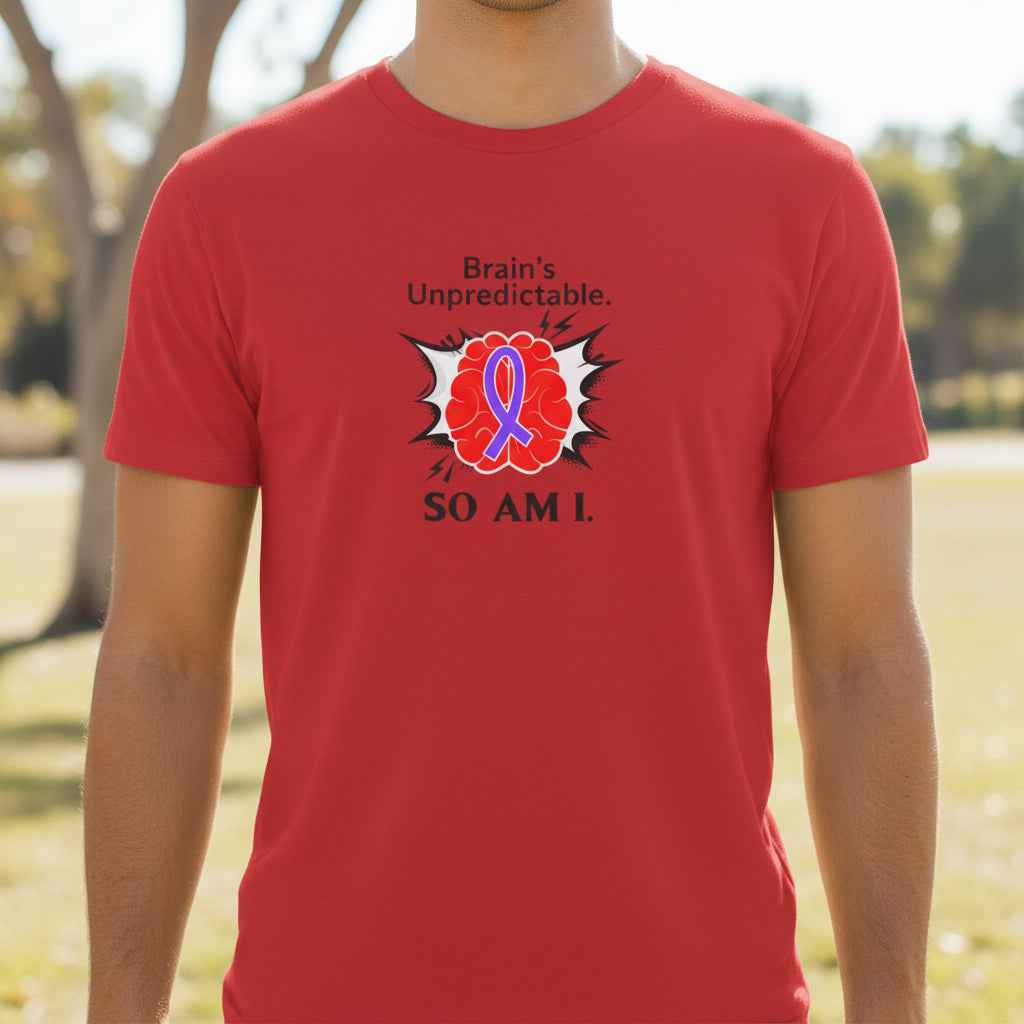 L'imprévisibilité du cerveau. Moi aussi. – T-shirt de sensibilisation à l'épilepsie