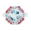 Bague en argent sterling avec topaze bleue et rhodolite de 4,73 carats