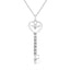 .925 Sterling Silver Heart and Lock Pendant Necklace with Diamond Accents