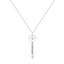 .925 Sterling Silver Heart and Lock Pendant Necklace with Diamond Accents