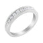 Bague en Or Blanc 18 Carats avec Diamants Ronds en Canaux