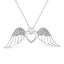 Collier Pendentif en Argent Sterling .925 avec Aile d'Ange et Diamants