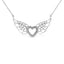 Collar de colgante en forma de corazón con alas de hada y diamantes en pavé de plata esterlina .925