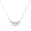 Collar de colgante en forma de corazón con alas de hada y diamantes en pavé de plata esterlina .925