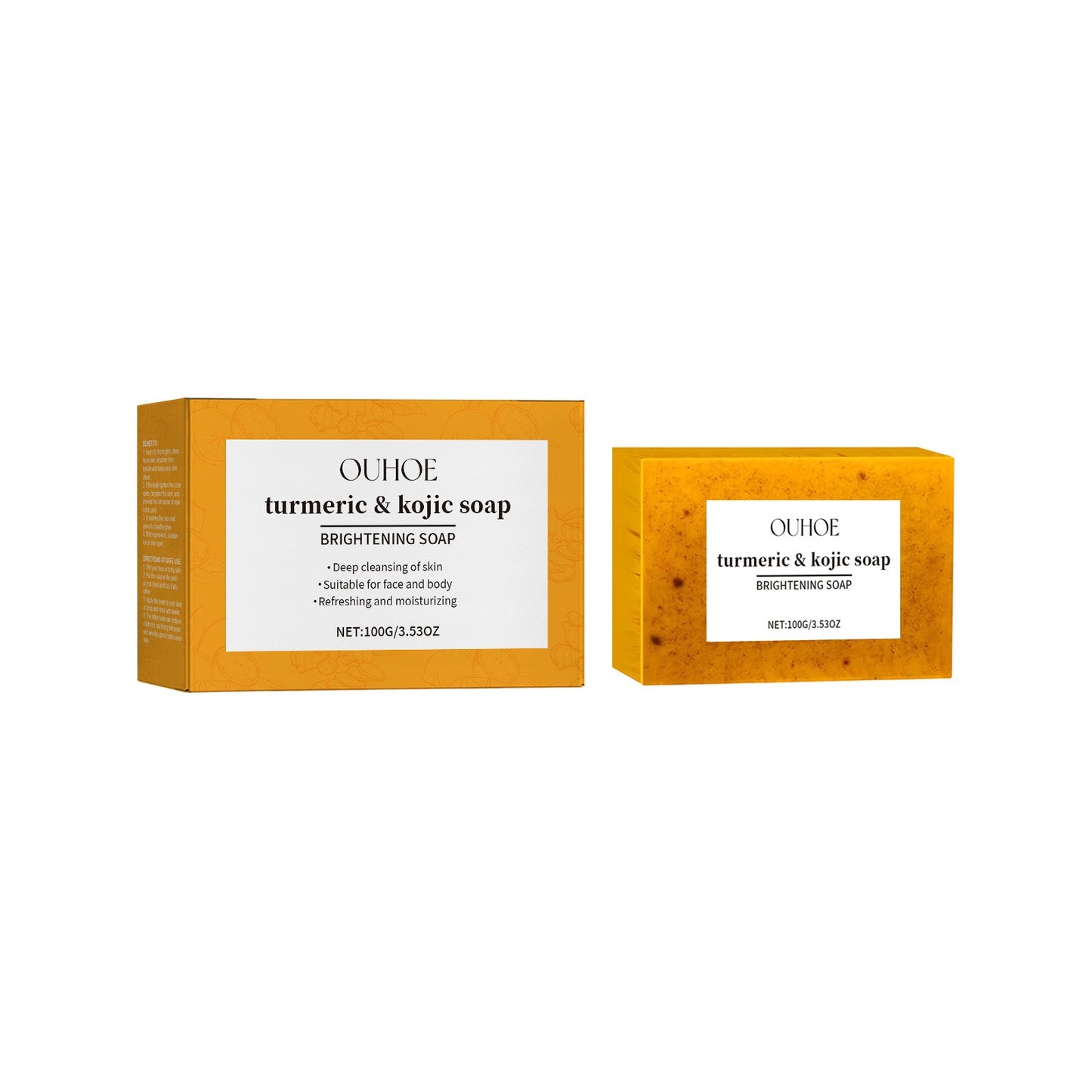 Turmeric & Kojic Soap, Gentle Cleansing Skin Moisturizing Facial Body Care Soap - Korvel