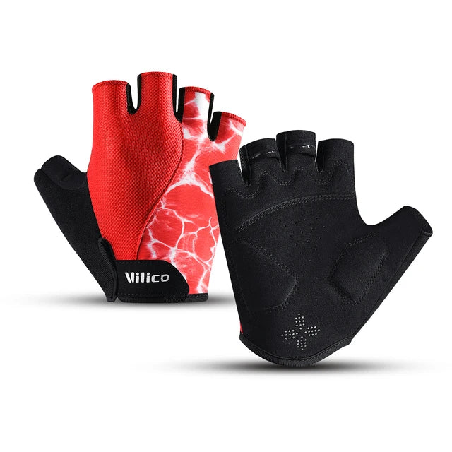 Outdoor Sports Fitness Half Finger Cycling Gloves Silicone Shock Absorbent Breathable Wear Resistant Half Finger Cycling Gloves - Korvel