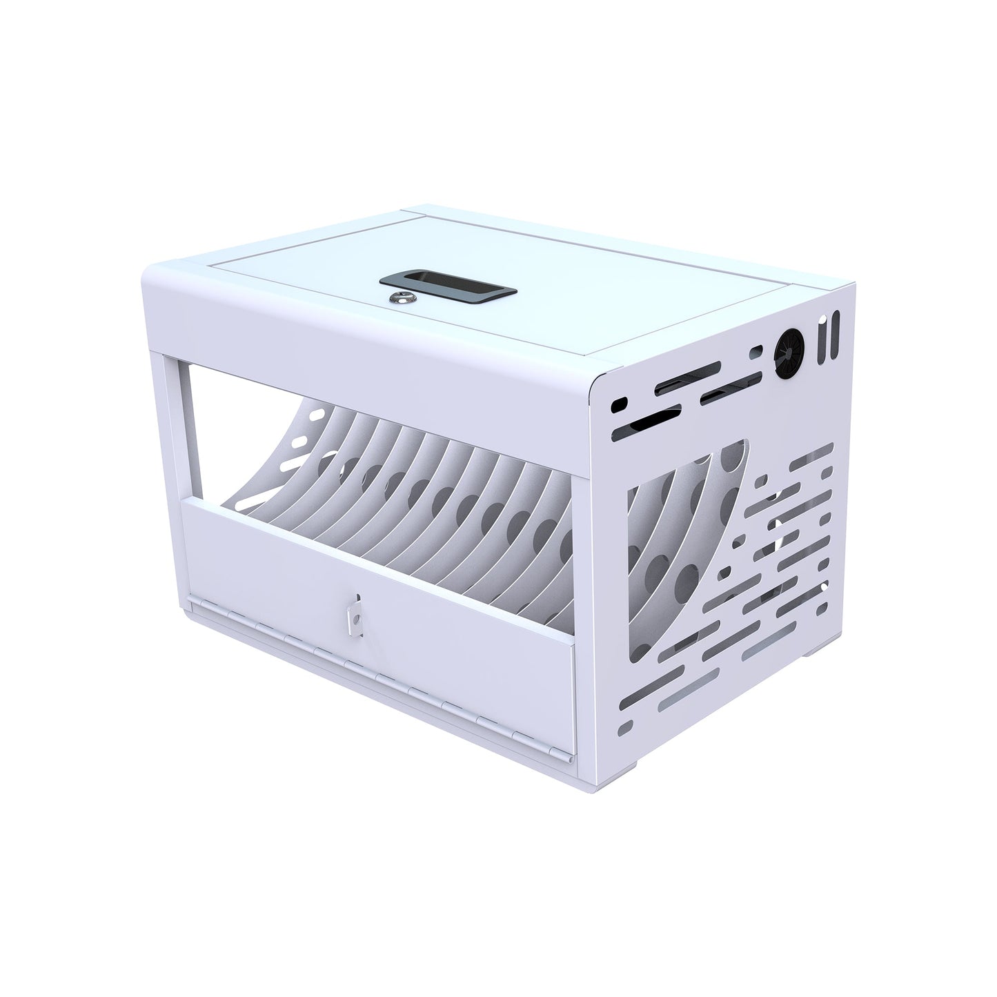 16 Bay Locking Charging Cabinet for Laptops and Chromebooks - White