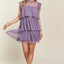 Layered Ruffled Cap Sleeve Mesh Dress for Women