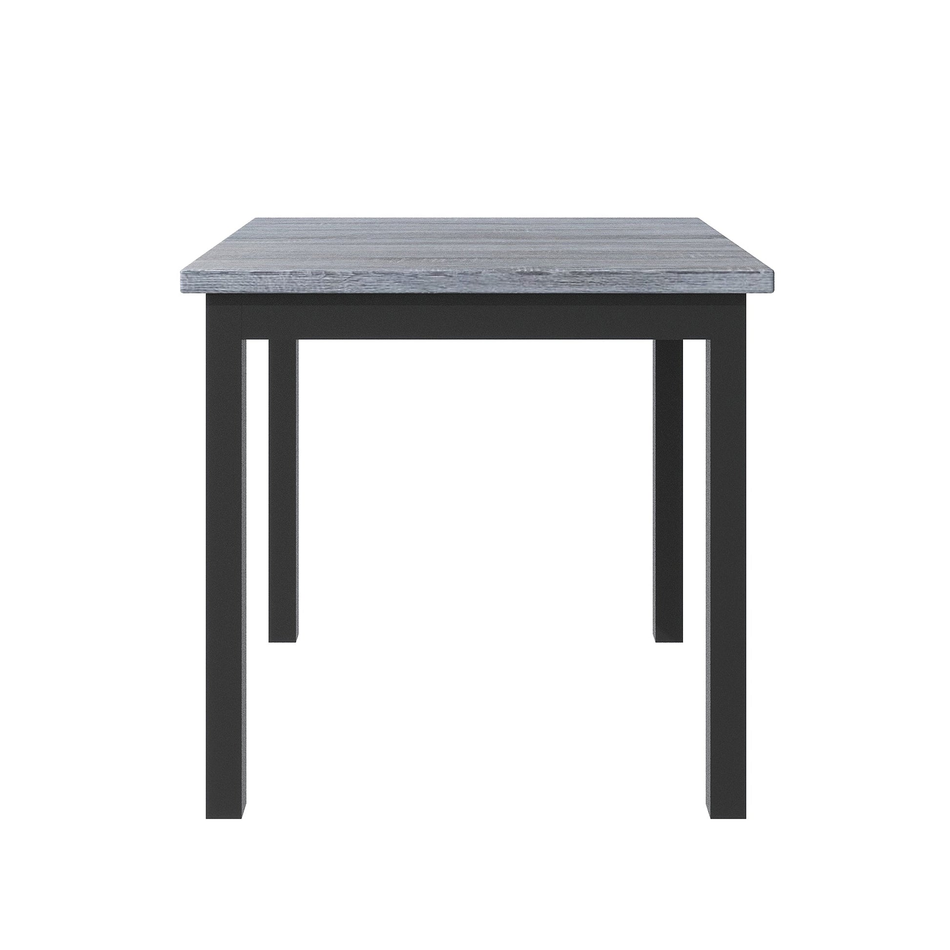 TOPMAX 5-piece cabinet dining table set, wooden square dining table and chairs, and 4 soft cushioned high back chairs in black - Korvel