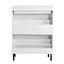 Independent shoe rack storage box with drawers and metal legs, modern shoe cabinet with 2 flippable drawers - Korvel