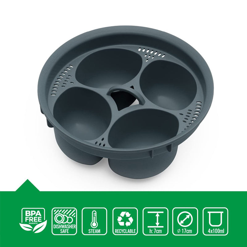 Premium Kitchen Egg Steamer with 4-Hole Holder