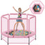 55'' Toddlers Trampoline with Safety Enclosure Net and Balls, Indoor Outdoor Mini Trampoline for Kids - Korvel