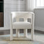 Beige Contemporary Fabric Upholstered Accent Chair