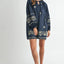 Embroidered Long Sleeve Peasant Mini Dress for Women