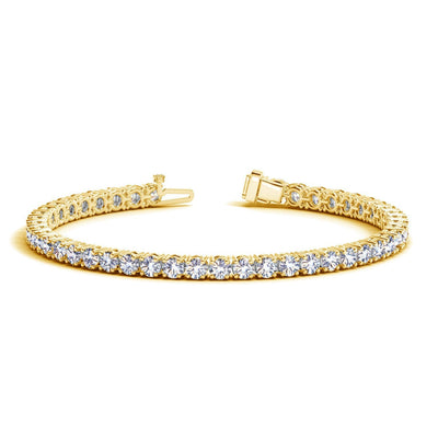 Bracelet de tennis en diamant cultivé en laboratoire en or jaune 14k - 8 cctw
