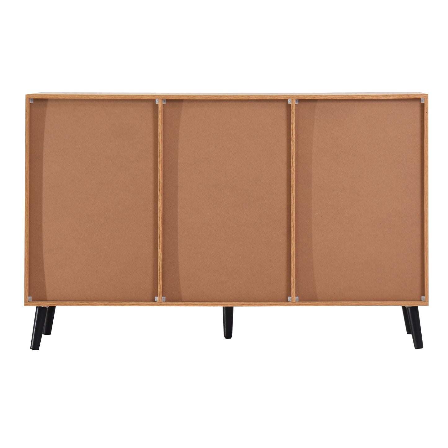 Buffet Cabinet en Bois Naturel avec Panneaux Latéraux et Rangement