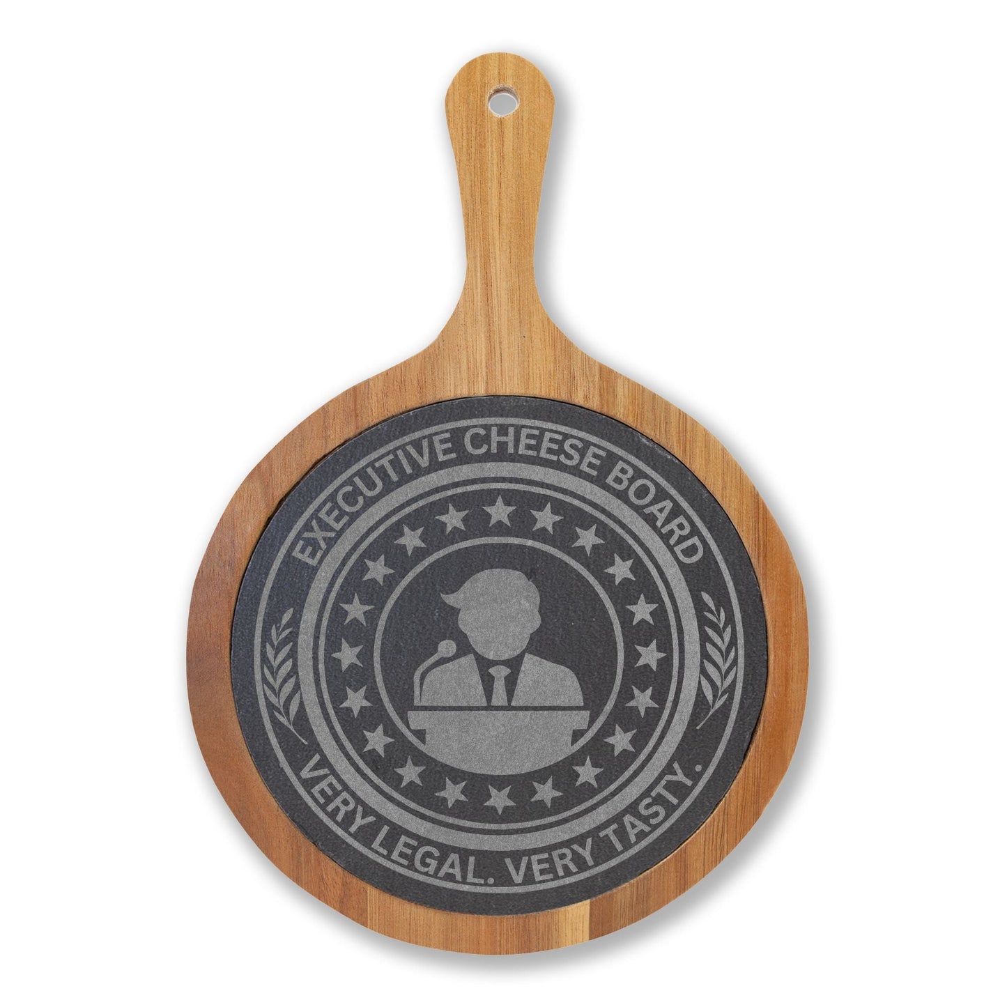 Ensemble de planche à charcuterie exécutif - Bois d'acacia gravé