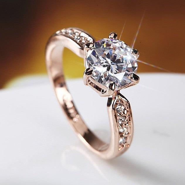 Elegant and luxurious wedding ring, women's Korean version of the living mouth ring - Korvel